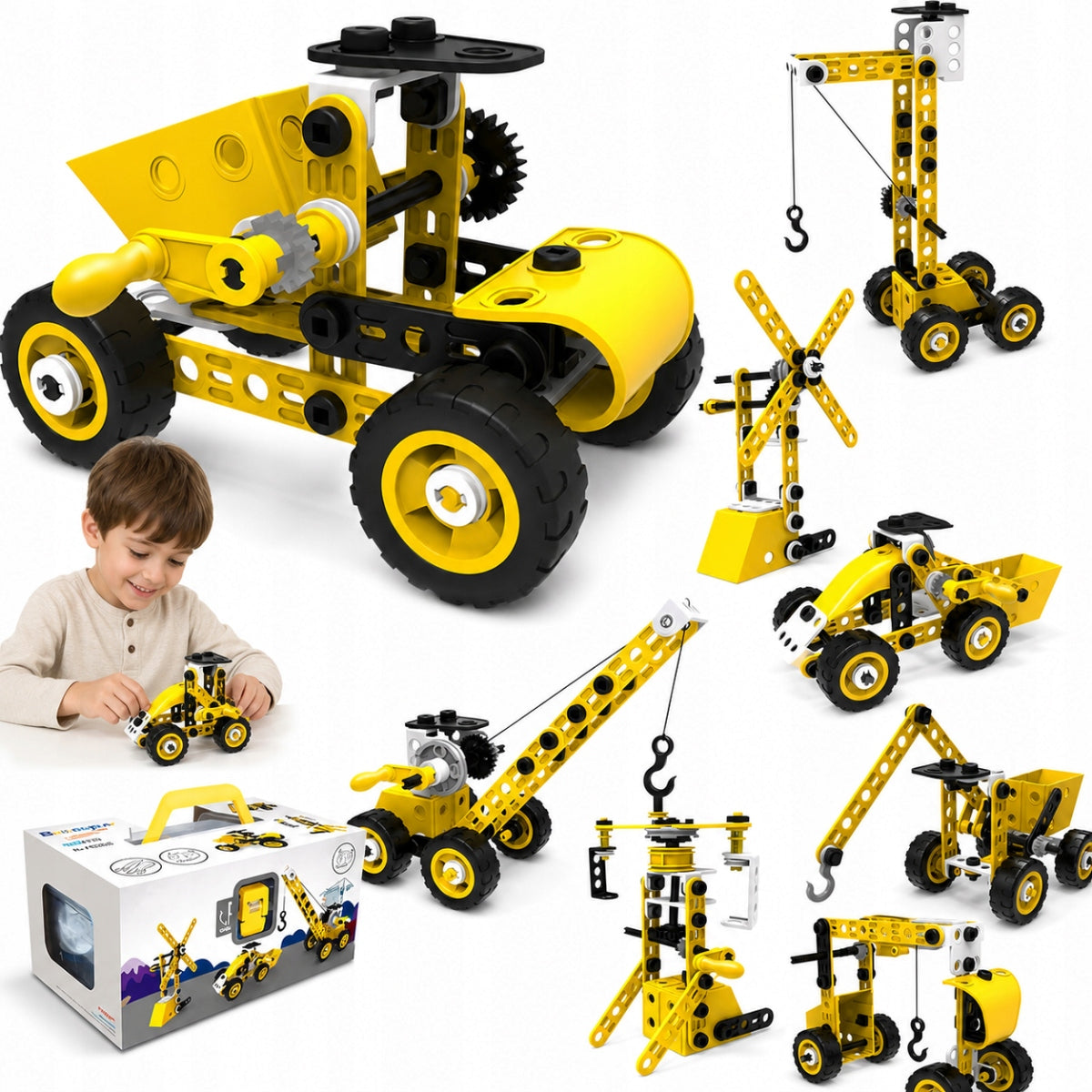 Building Blocks Creative set XXL TWISTING VEHICLES 100 el 8in1