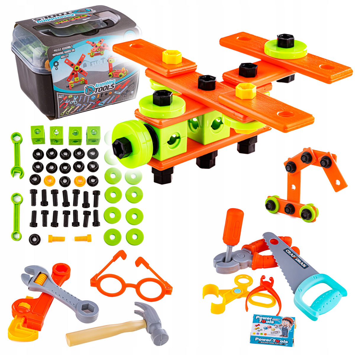 Building Blocks in Case Creative Puzzle Workshop Tools 82 el