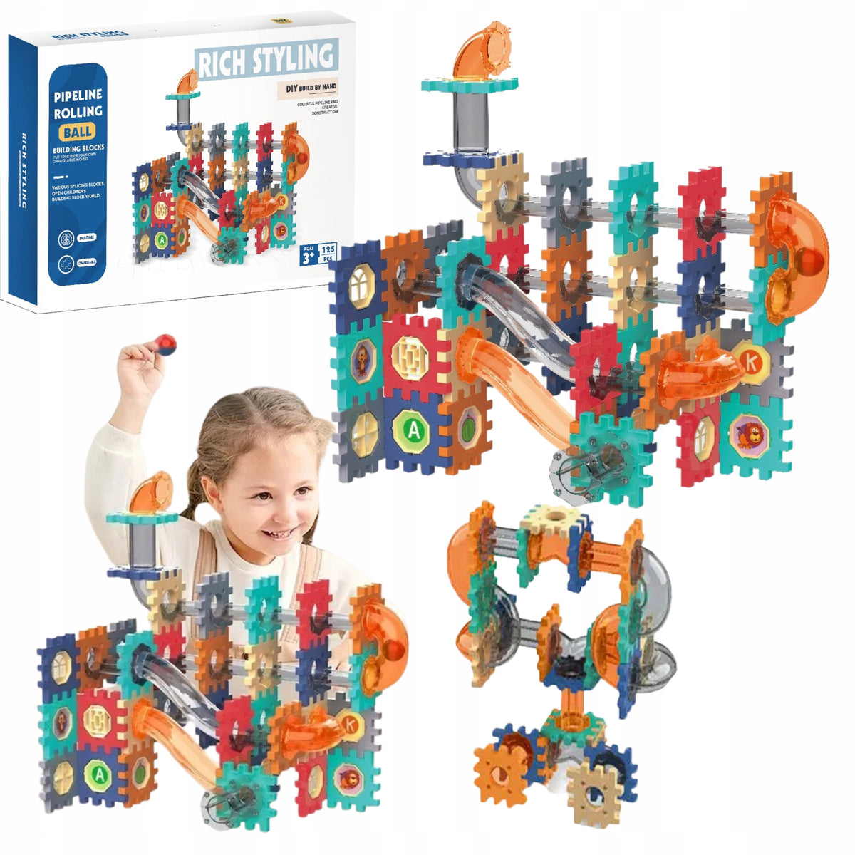 Building blocks wafers ball track Kulodrom 125 el educational puzzle Packaging status original