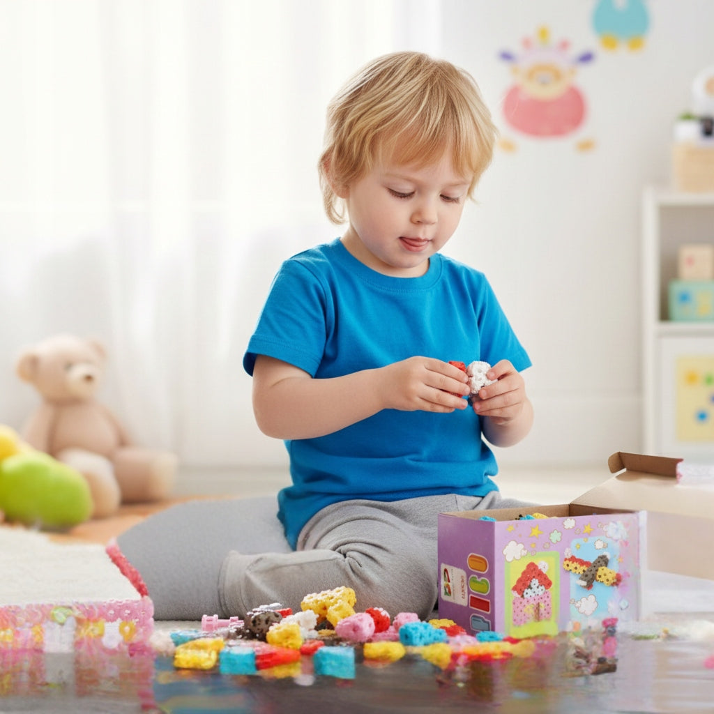 Building blocks waffles puzzle creative fun for children 3 4 5 6 Packaging status original