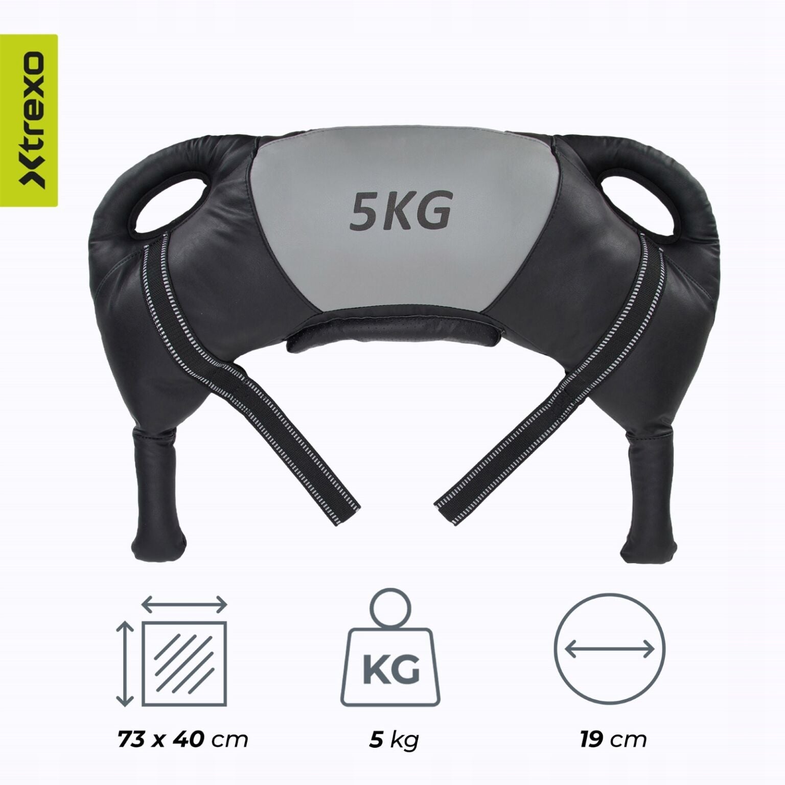 Bulgarian weighted bag for exercise XTREXO 5 kg black DURABLE Brand Xtrexo