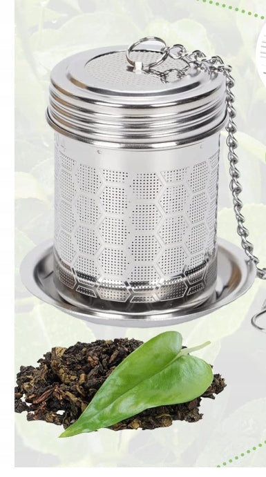 Bulk Tea Strainer Stainless Steel with Lid Drain Tray 2 Pcs Manufacturer code do przyrządzania kubka szklanki herbata