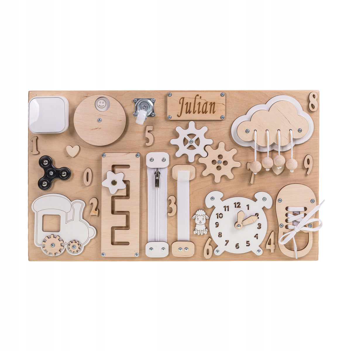 Busy Board Montessori Sensory Board 50x30 cm Manipulative Bronze