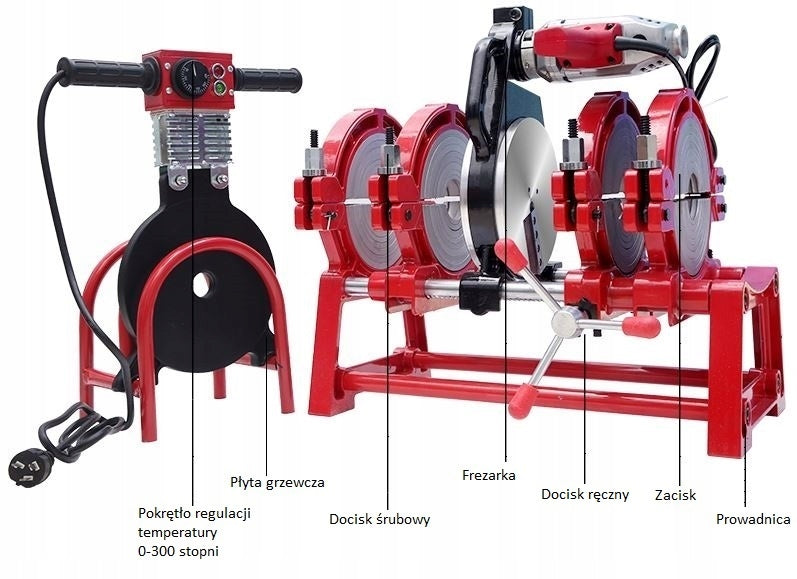 Butt welding machine PP PE PVDF HDPE pipes up to 50-200mm professional! Manufacturer code 50-200mm