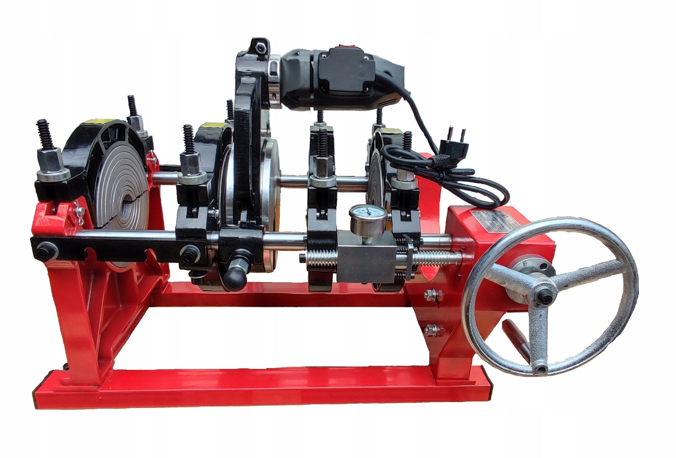 Butt welding machine with pressure gauge for pipes 50-200mm