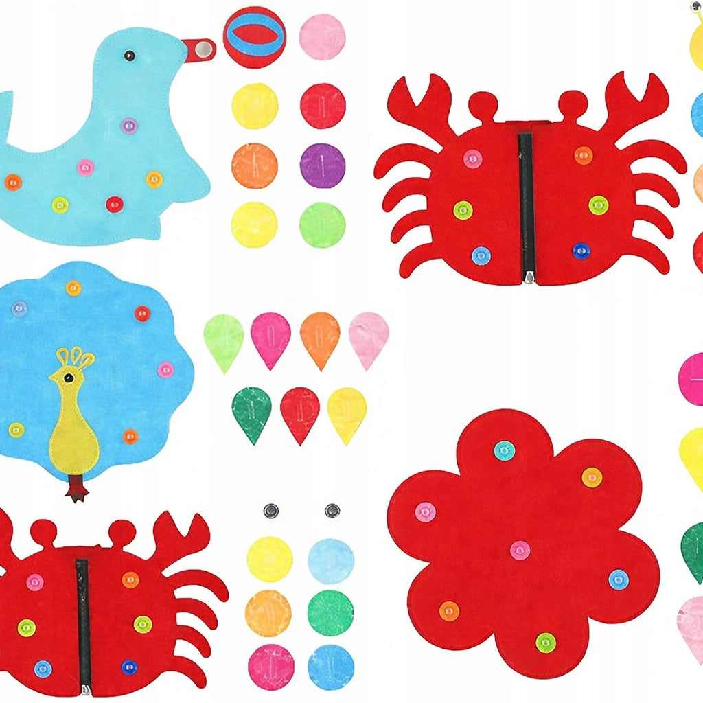 Button board 5 el. Sensory educational set for children 3+ motor skills