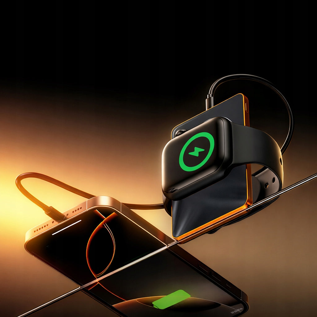 C-Tec Powerbank 10000 mAh Mag wireless 15W metal with orange display Manufacturer code Q10