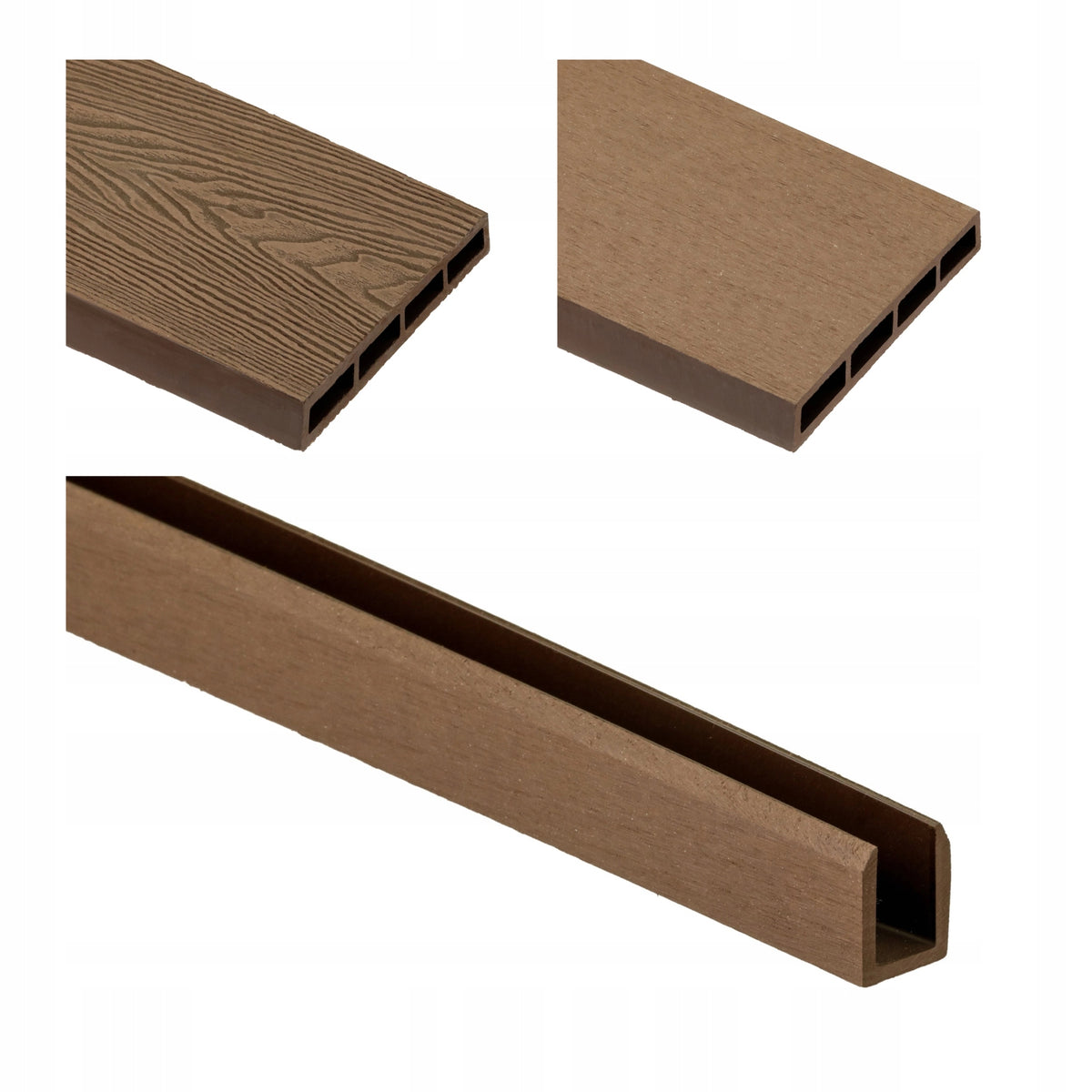 C-profile composite for fence fences frost-resistant 200 cm bronze Manufacturer code BPEM03