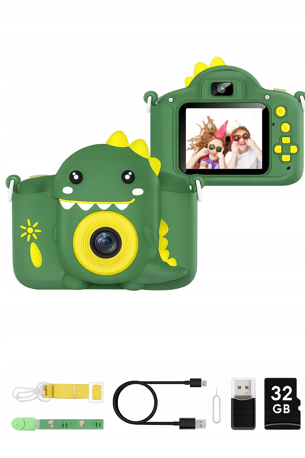 C3 Kids Dinosaur Digital Camera With 2.0" Screen, HD 1080p Card