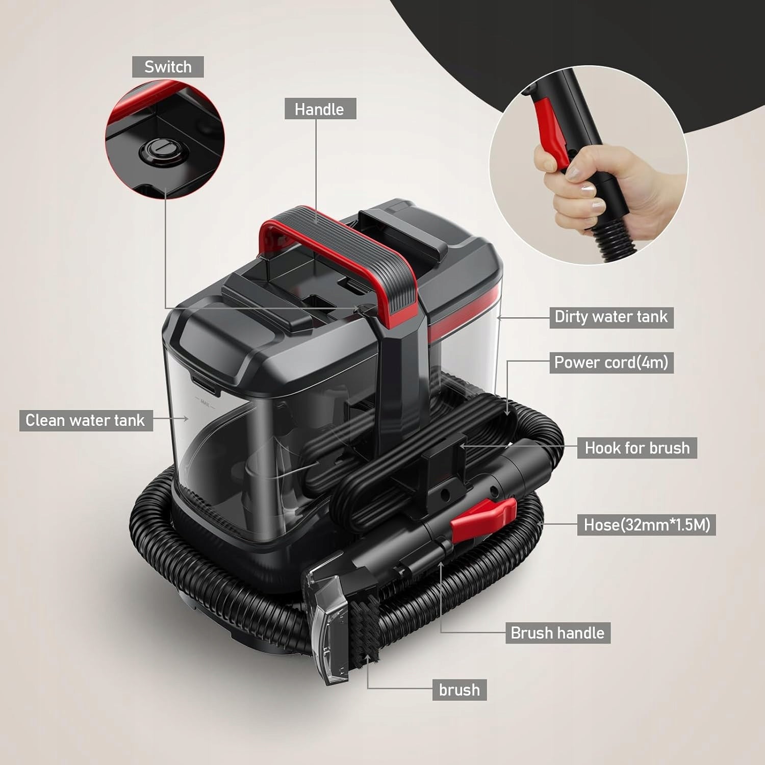 C9 Portable Carpet and Upholstery Cleaning Machine Packaging status original