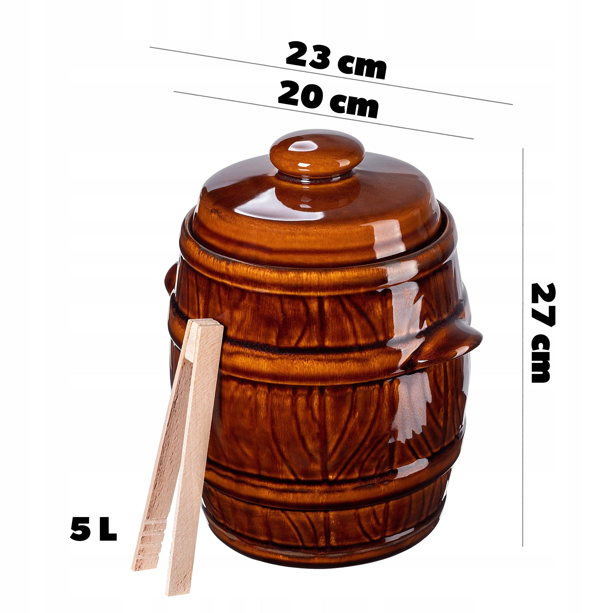 CABBAGE PICKLING BARREL CUCUMBER STONEWARE 5L POT WITH LID + PLIERS Manufacturer code K8654