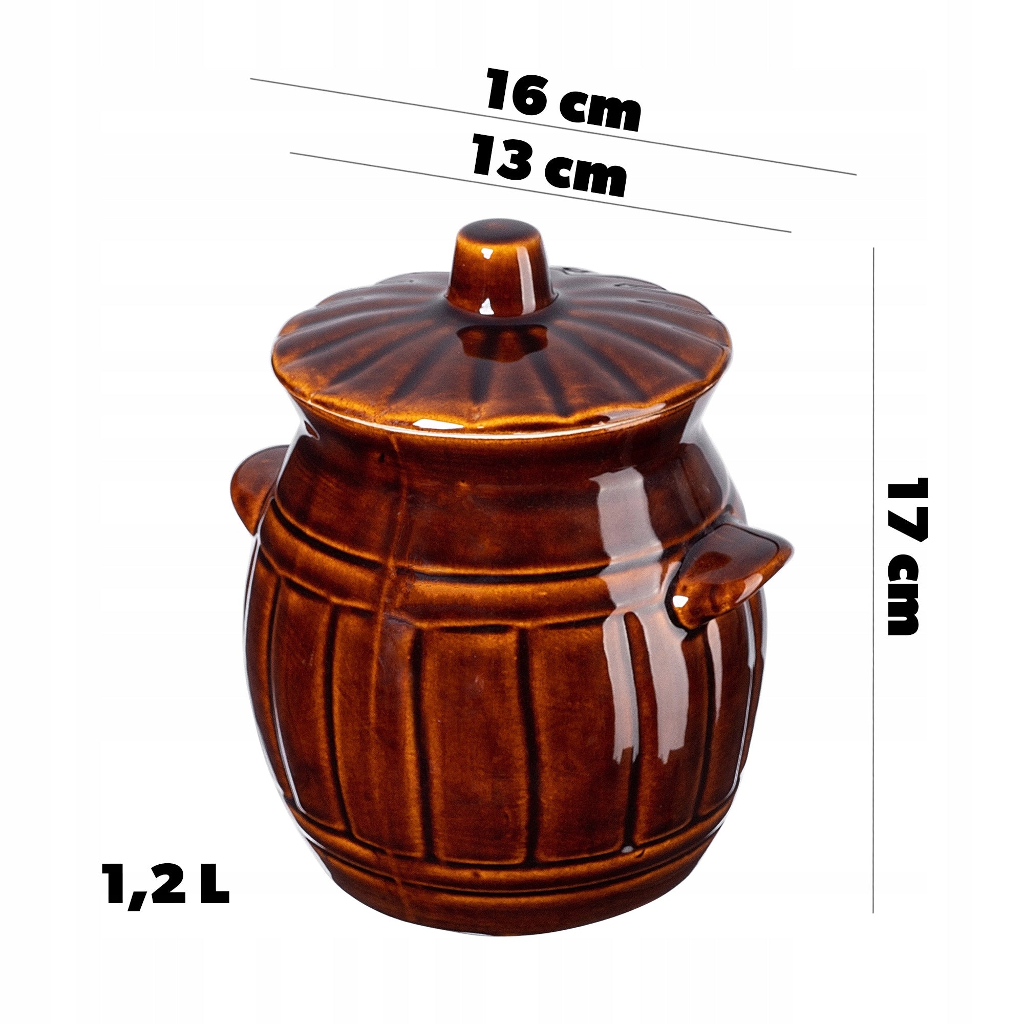 CABBAGE PICKLING BARREL FOR CUCUMBERS STONEWARE 1,2L POT LID TRADITIONAL Manufacturer code K8644