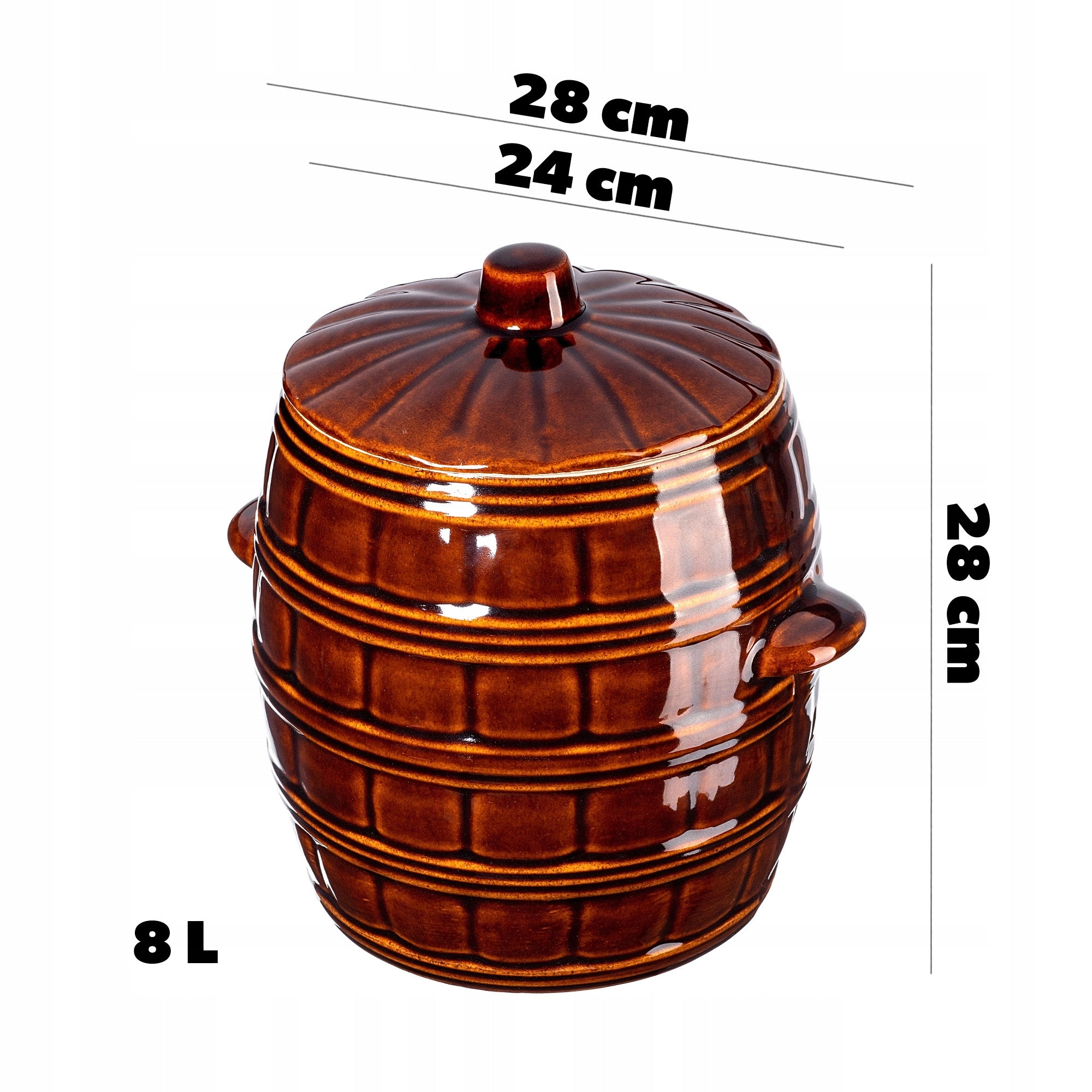 CABBAGE PICKLING BARREL FOR CUCUMBERS STONEWARE 8L POT WITH STONEWARE LID Manufacturer code K8650