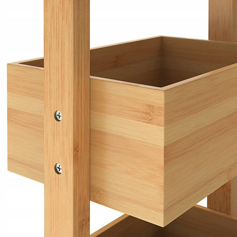CABINET BATHROOM BAMBOO HALLWAY 4 BASKETS Brand Casaria