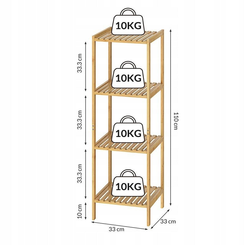 CABINET BATHROOM HALLWAY BAMBOO 4 SHELVES Packaging status original