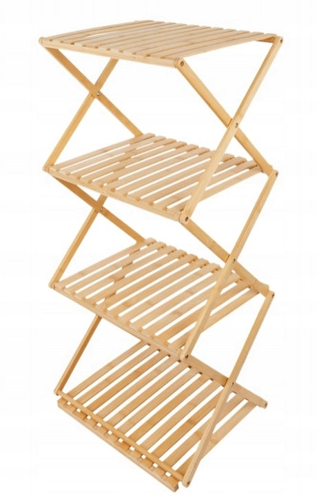 CABINET BOOKCASE BAMBOO FOLDING SHELF 4 LEVELS FOR BATHROOM