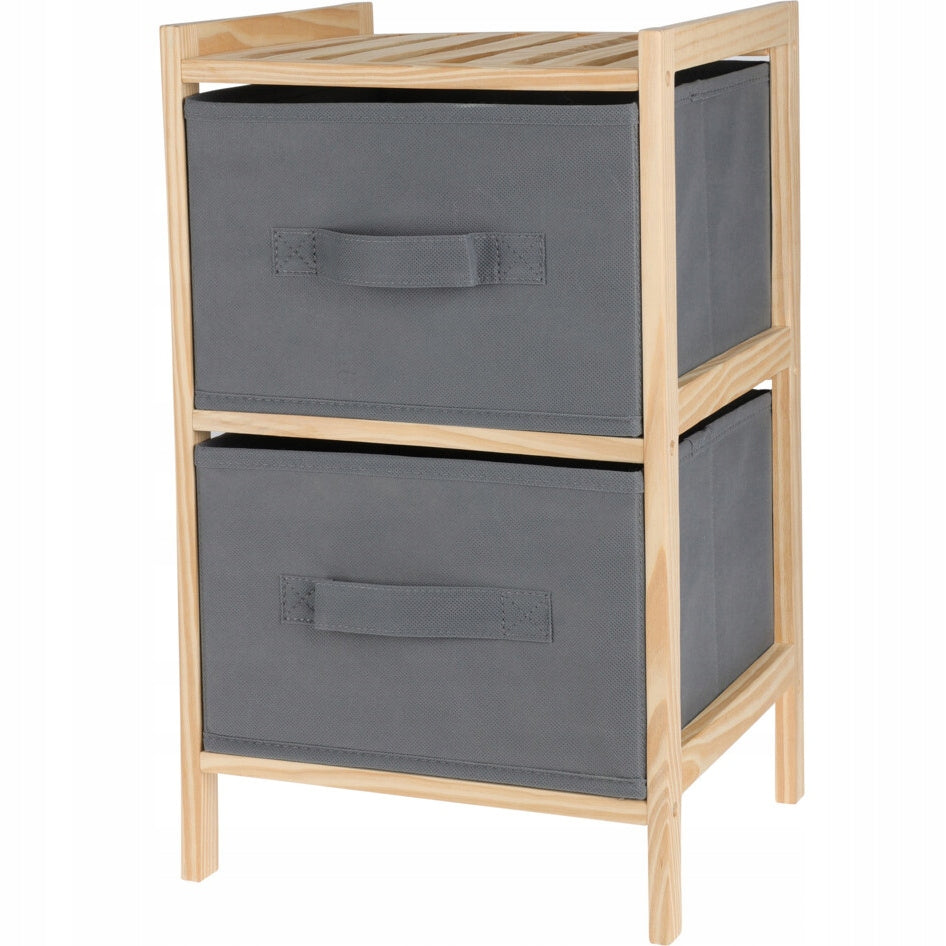 CABINET WITH DRAWERS PINE WOOD DARK GREY 27,5X25,5X46 CM Packaging status original