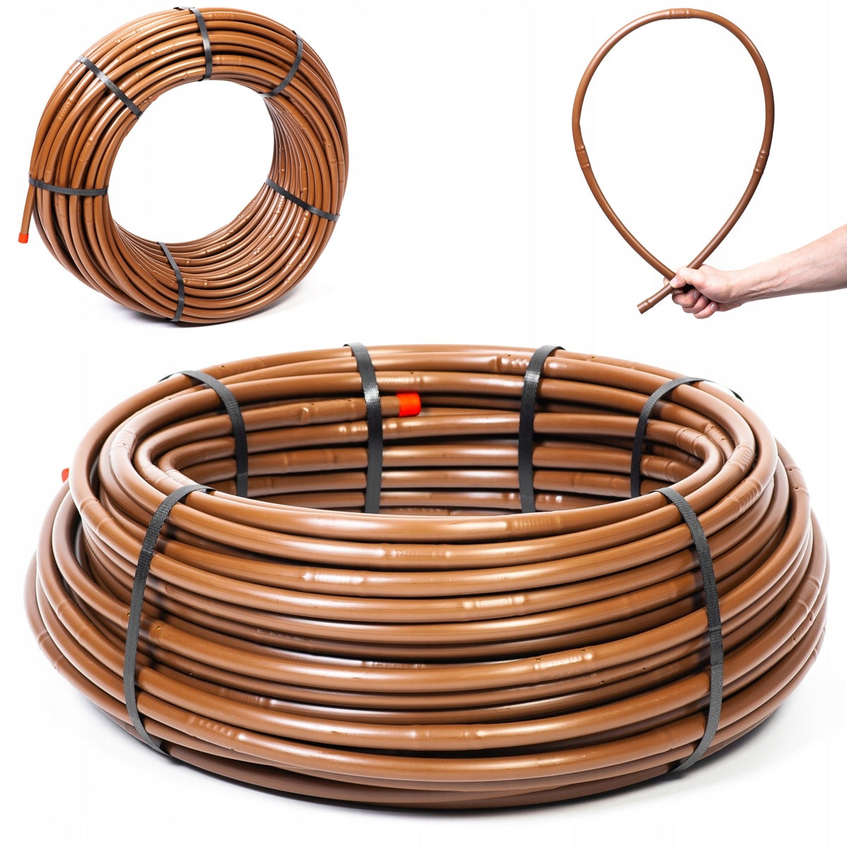 CABLE DRIP HOSE LINE WITH PRESSURE COMPENSATION BROWN 16mm 33cm 100M