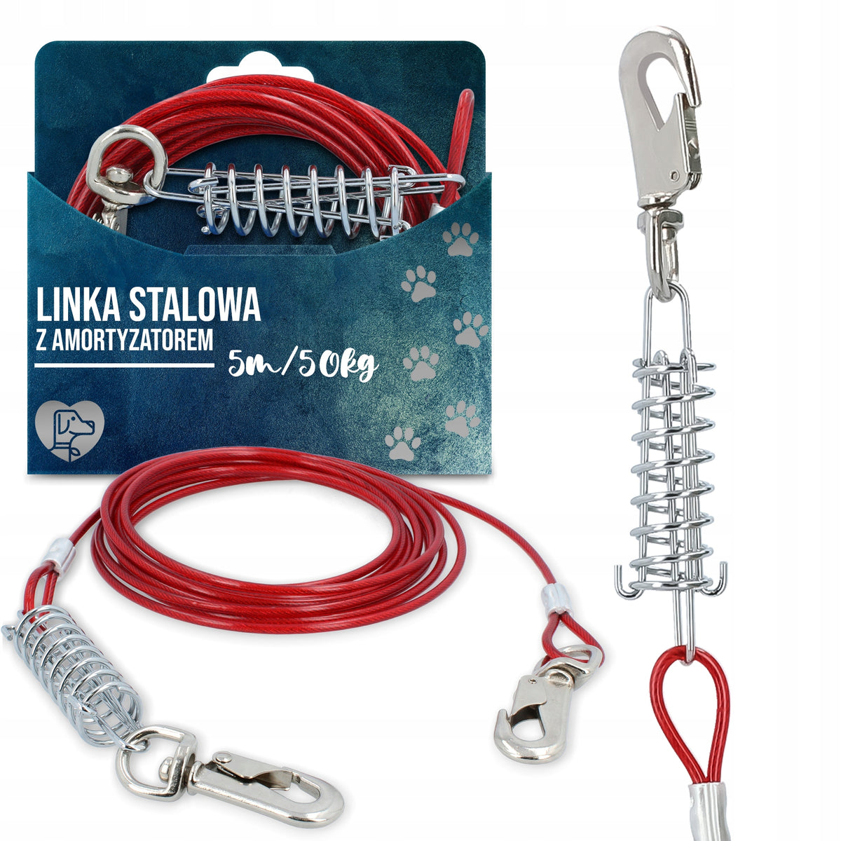 CABLE STEEL Lanyard for PSA 5m Training SHOCK ABSORBER Chain STRONG Debt 0K