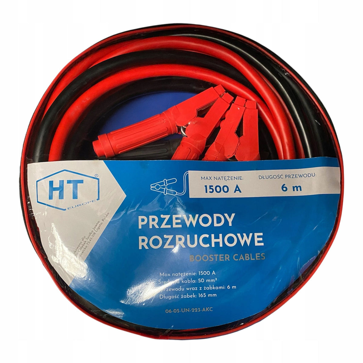 CABLES JUMPER CABLES 1500A LENGTH 6M THICK 50MM* + GLOVES HT Manufacturer's catalog number 06-05-UN-223-AKC
