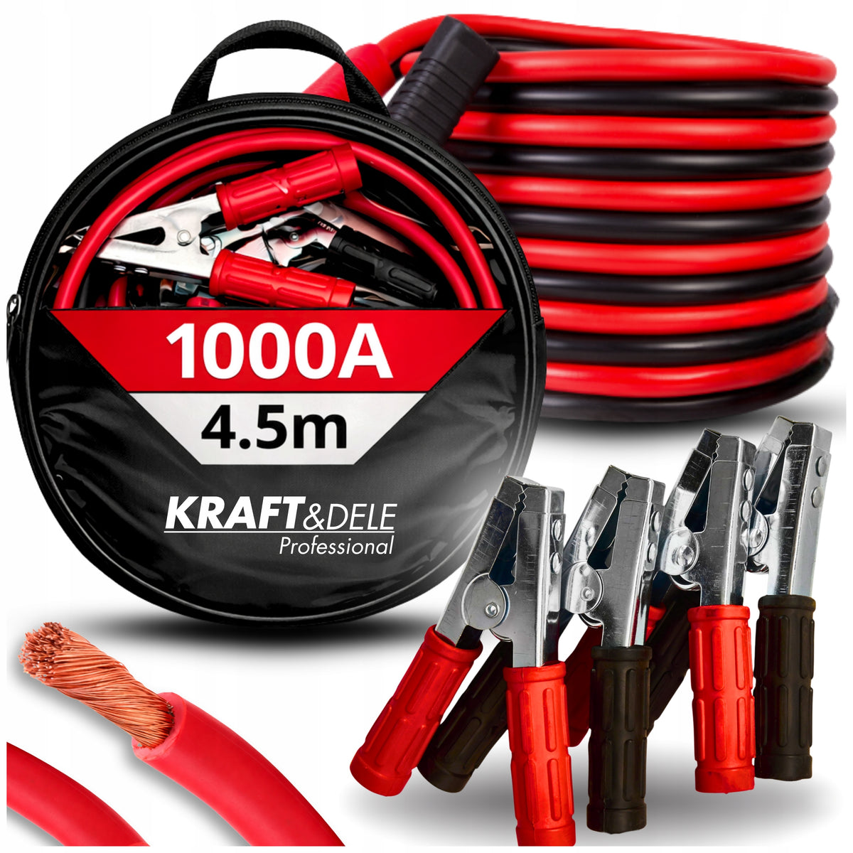 CABLES JUMPER CABLES STRONG SOLID THICK FOR CAR WINTER 1000A 4,5m