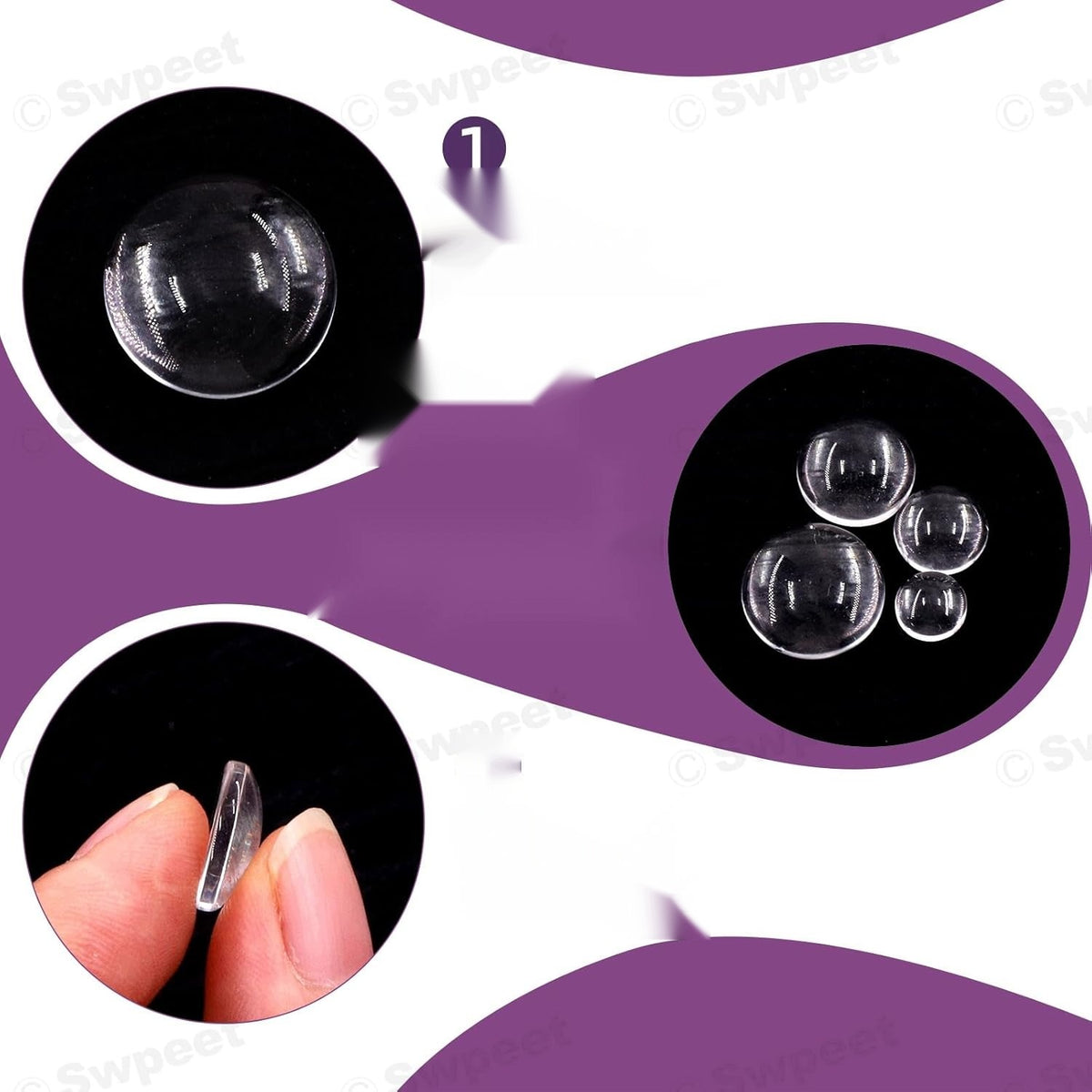 CABOCHONS 400PCS 6MM 8MM 10MM 12MM CLEAR GLASS ROUND SET Manufacturer code 5908140486300