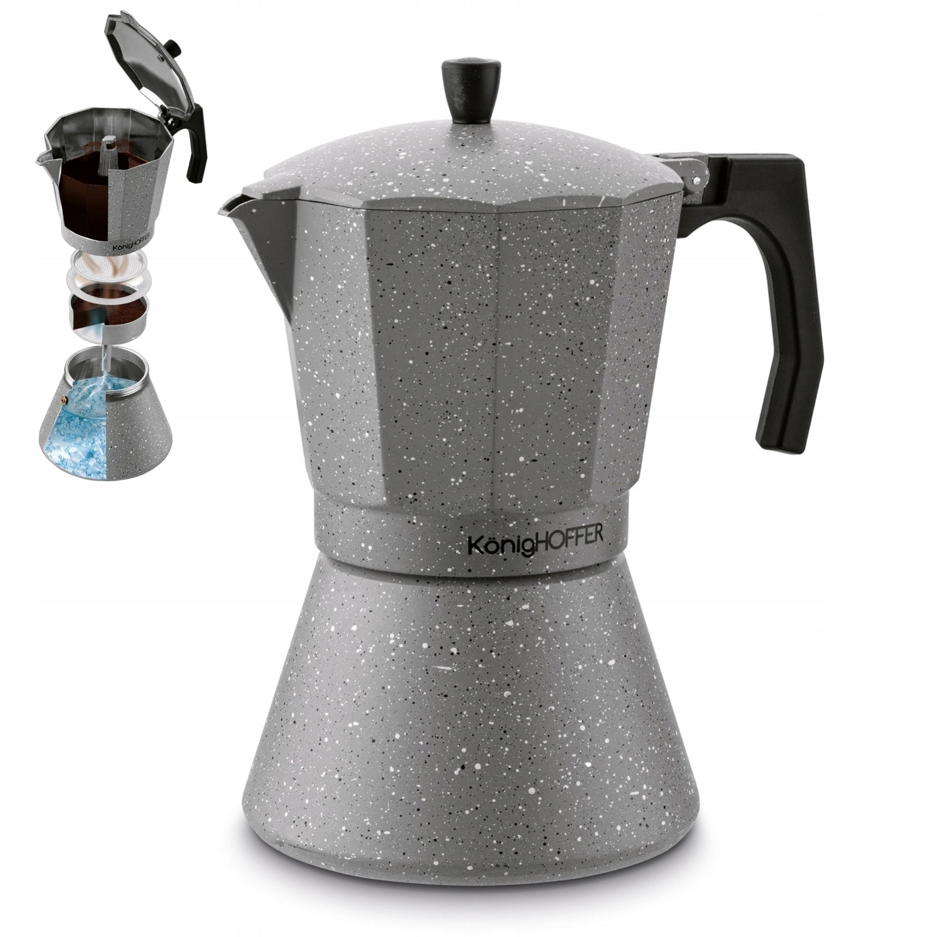 CAFETERIA COFFEE MAKER MARBLE 12 CUPS 720ML INDUCTION GAS
