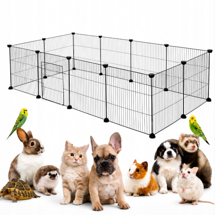 CAGE METAL PLAYPEN WITH DOOR FOR DOG PUPPY CAT HAMSTER RODENTS