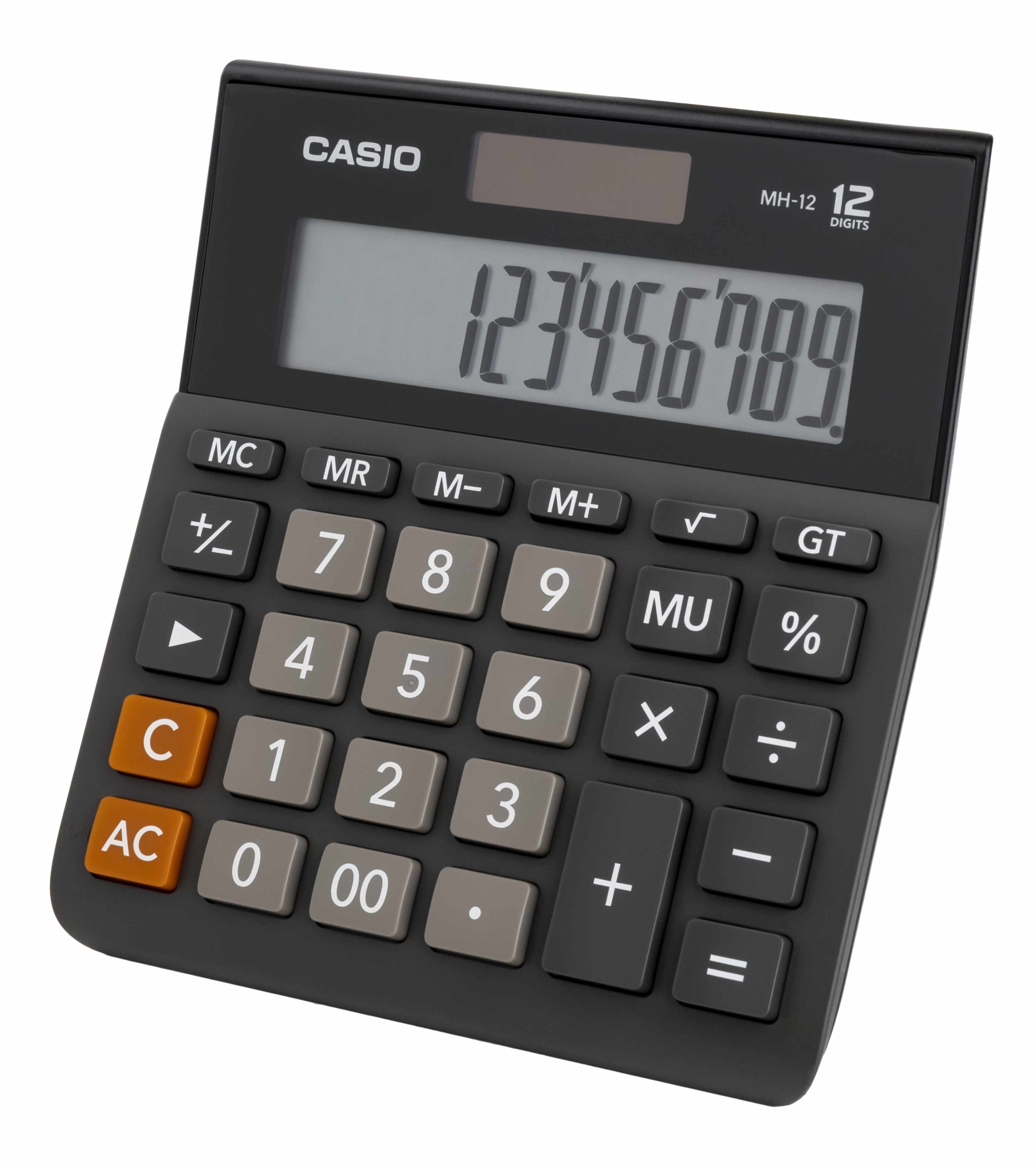 CALCULATOR FOR OFFICE AND SCHOOL CASIO MH-12BK-S 12 ITEMS MEMORY PERCENTAGES Brand CASIO