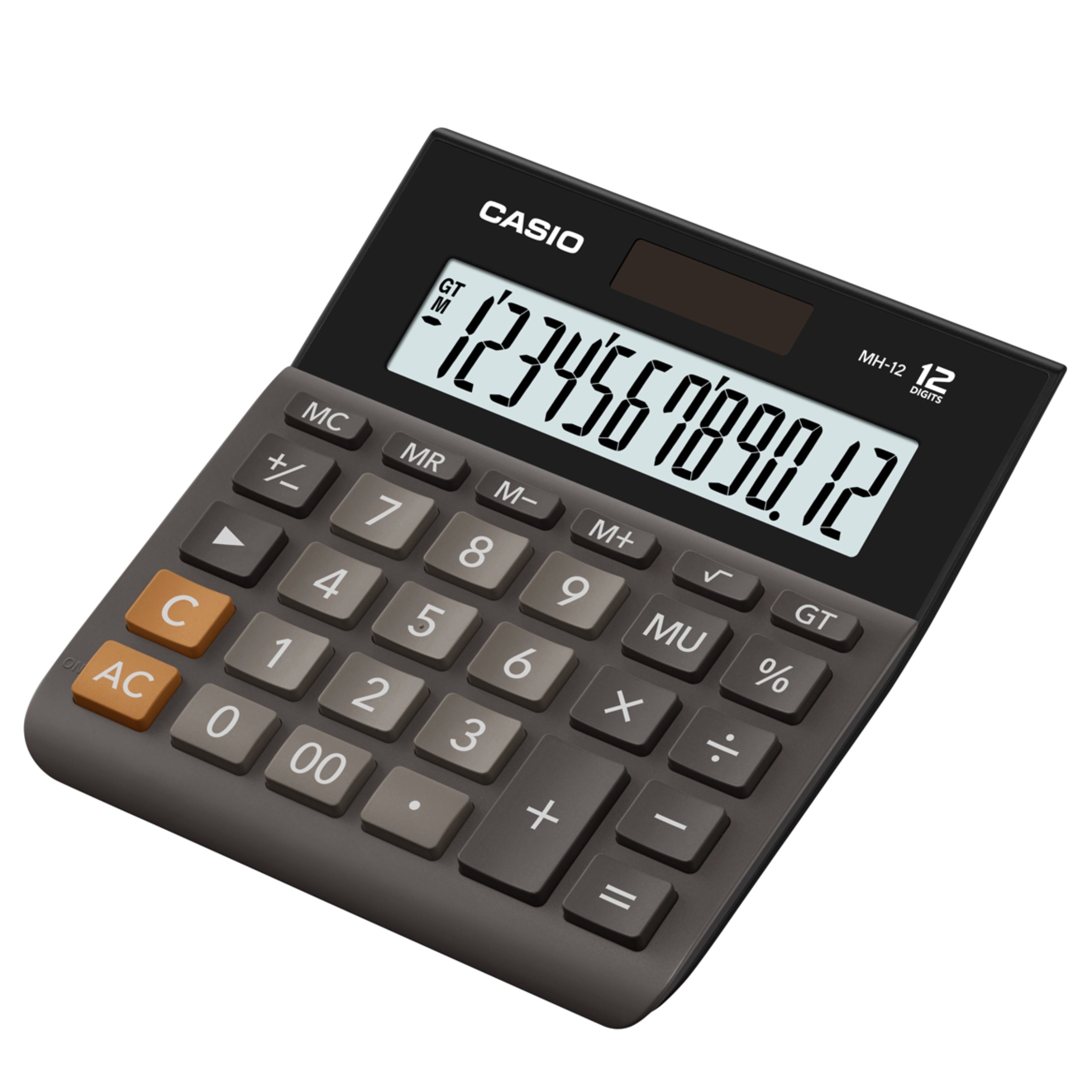 CALCULATOR FOR OFFICE AND SCHOOL CASIO MH-12BK-S 12 ITEMS MEMORY PERCENTAGES
