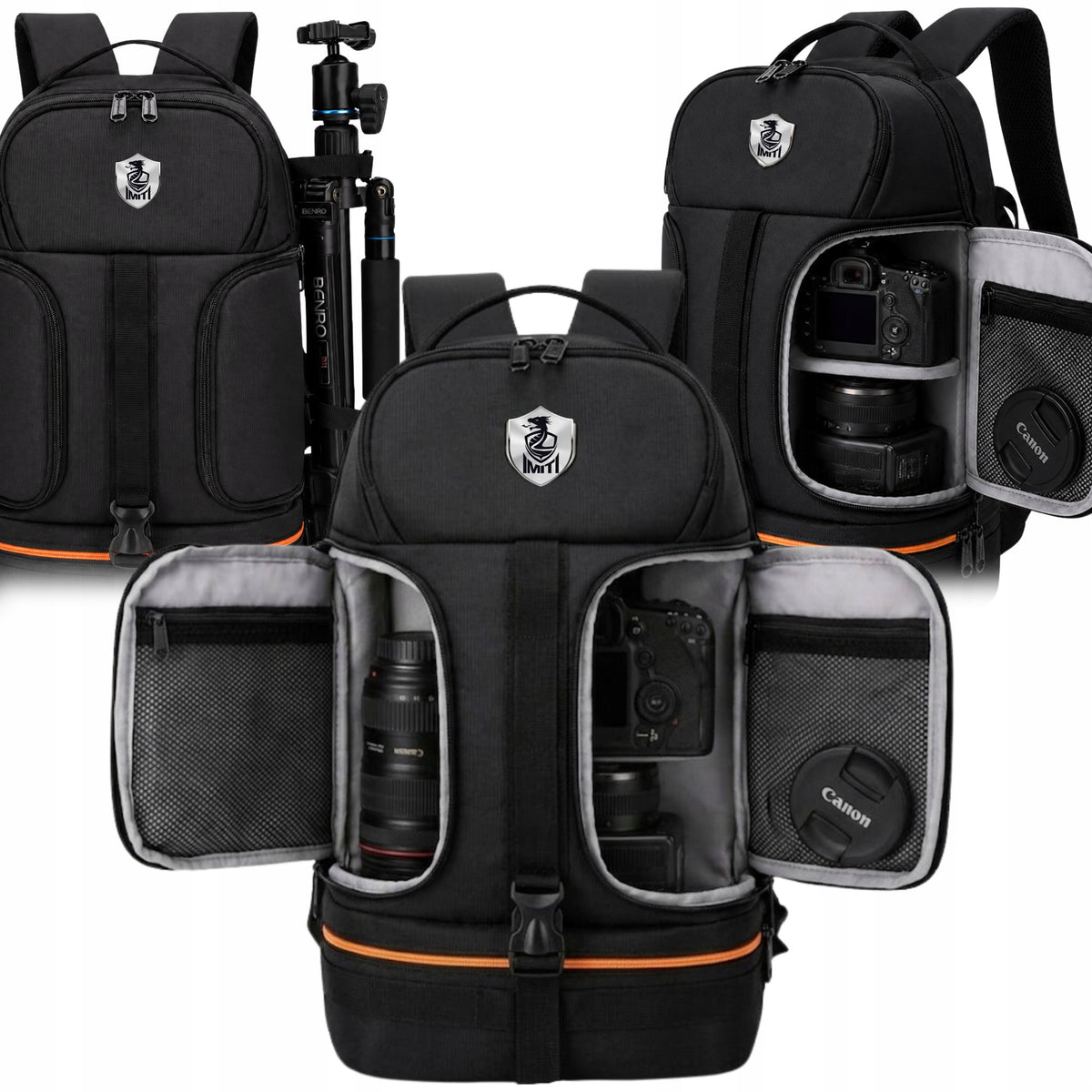 CAMERA BACKPACK CAMERA DRONE LENS WATERPROOF BLACK