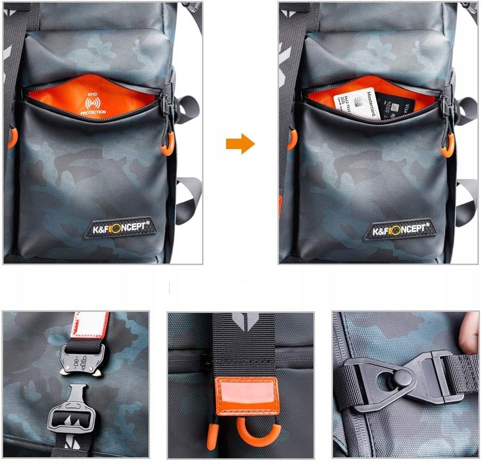 CAMERA BACKPACK PHOTO ACCESSORIES 15" K&F CONCEPT KF13.096 CAMO Brand K&F Concept