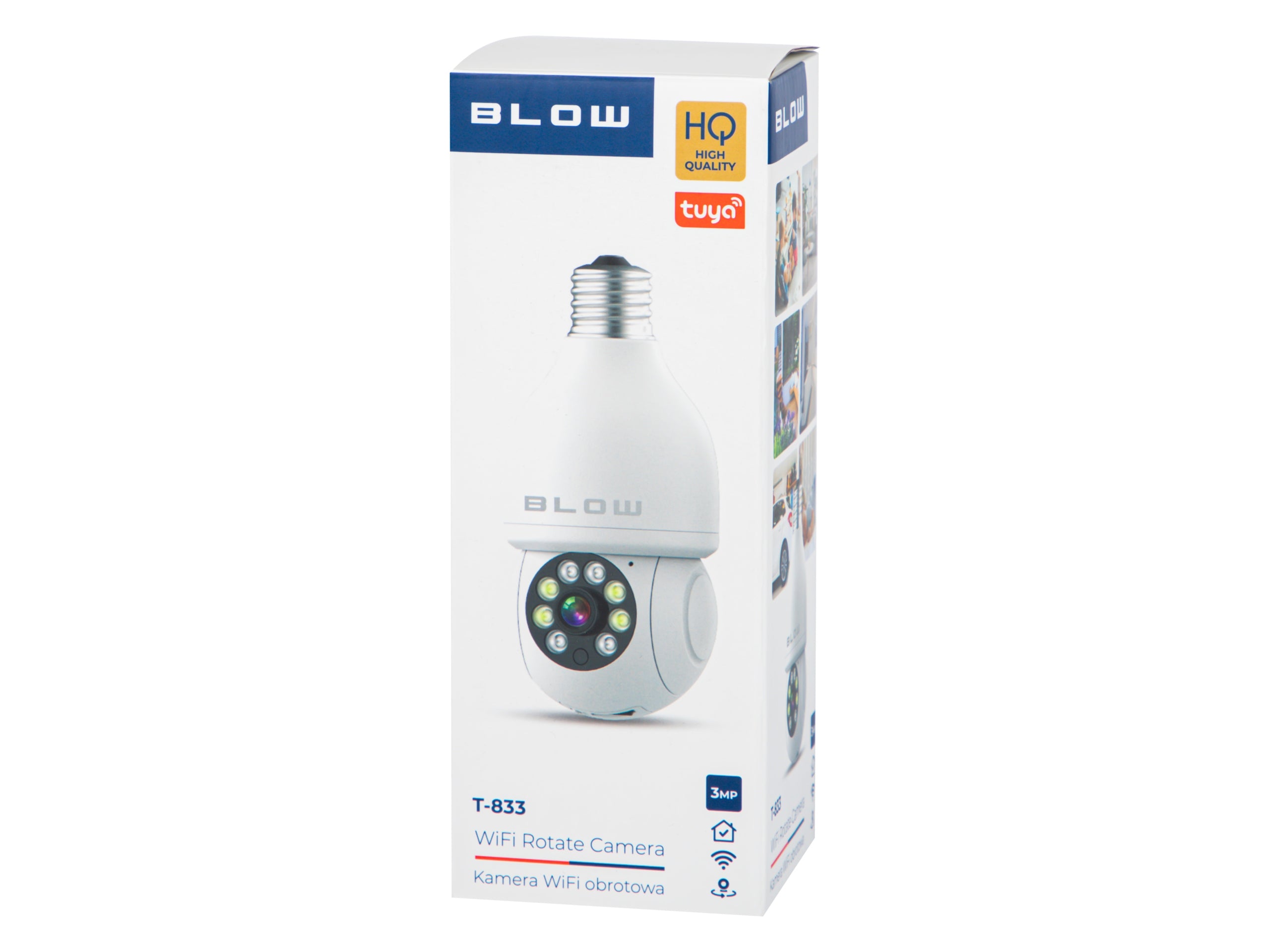 CAMERA BLOW T-833 WiFi IP TUYA 3MP ROTATING BULB SPY NANNY HD Certificates of conformity CE