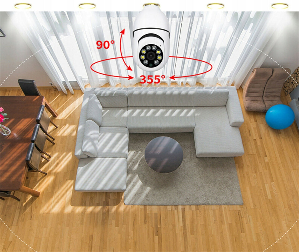 CAMERA BULB E27 WIFI WI-FI ROTATING NIGHT MODE PREVIEW REMOTE ALARM FHD Packaging status original
