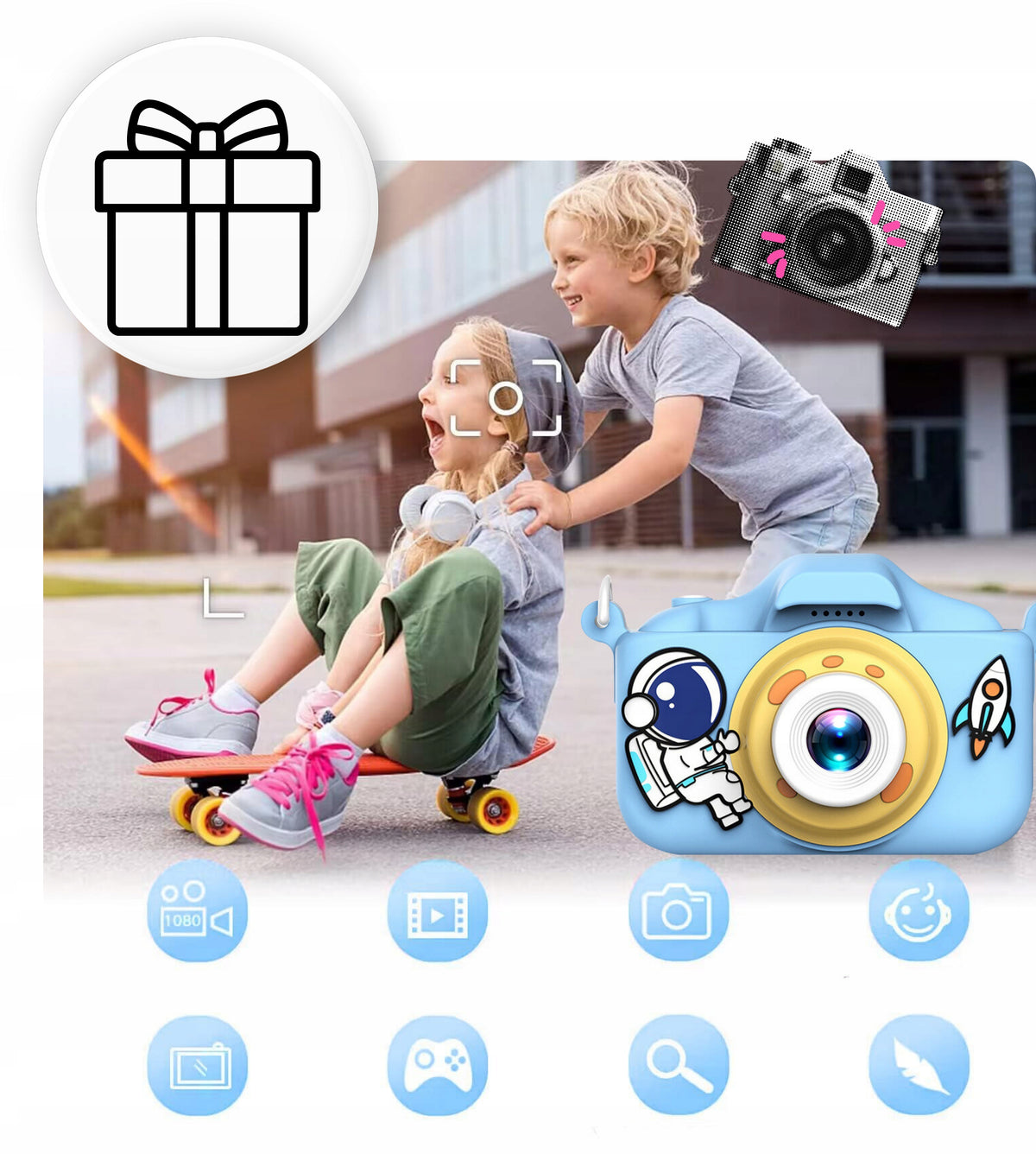 CAMERA FOR CHILDREN DIGITAL PHOTOGRAPHIC WITH GAMES 32 GB memory card EAN (GTIN) 5905655401736