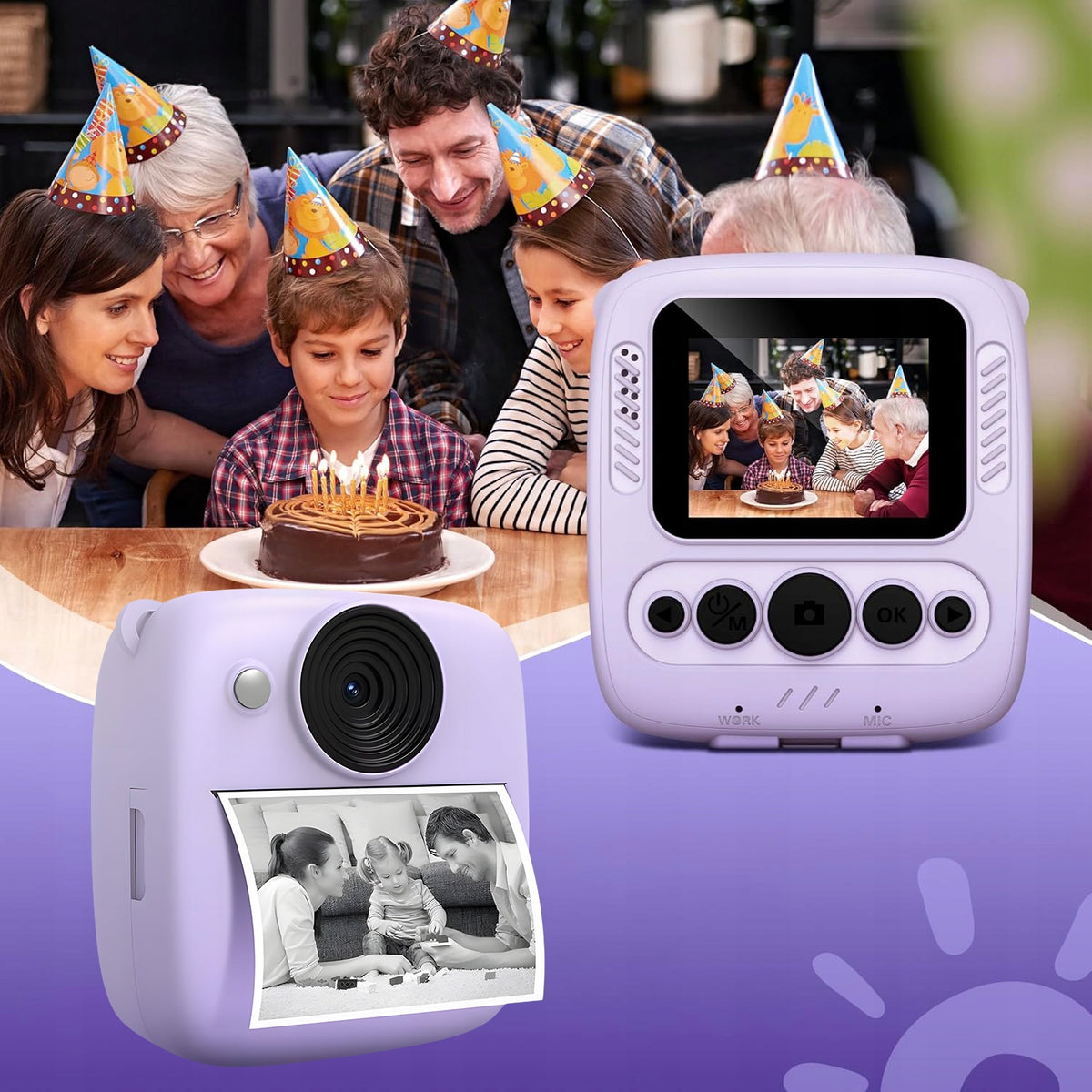 CAMERA FOR CHILDREN INSTANT THERMAL PRINTER + 4 ROLLS Packaging status original