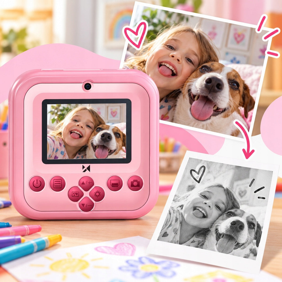 CAMERA FOR CHILDREN PRINTER THERMAL PRINTER PHOTOS VIDEOS GAMES ROLLS FREEBIE Manufacturer code 5907769387999
