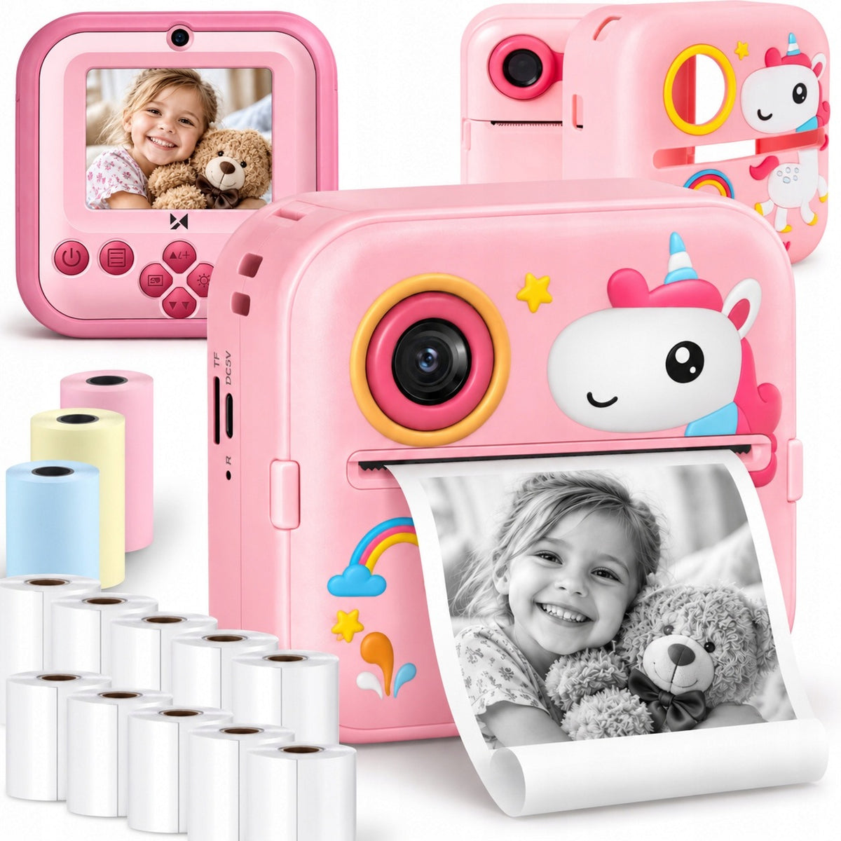 CAMERA FOR CHILDREN PRINTER THERMAL PRINTER PHOTOS VIDEOS GAMES ROLLS FREEBIE