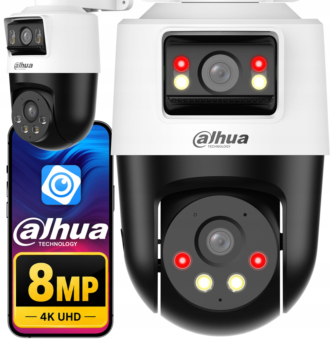 CAMERA POE DAHUA 8MP 4K DUAL LENS ROTATING DETECTION AI FULL COLOR SPEAKER