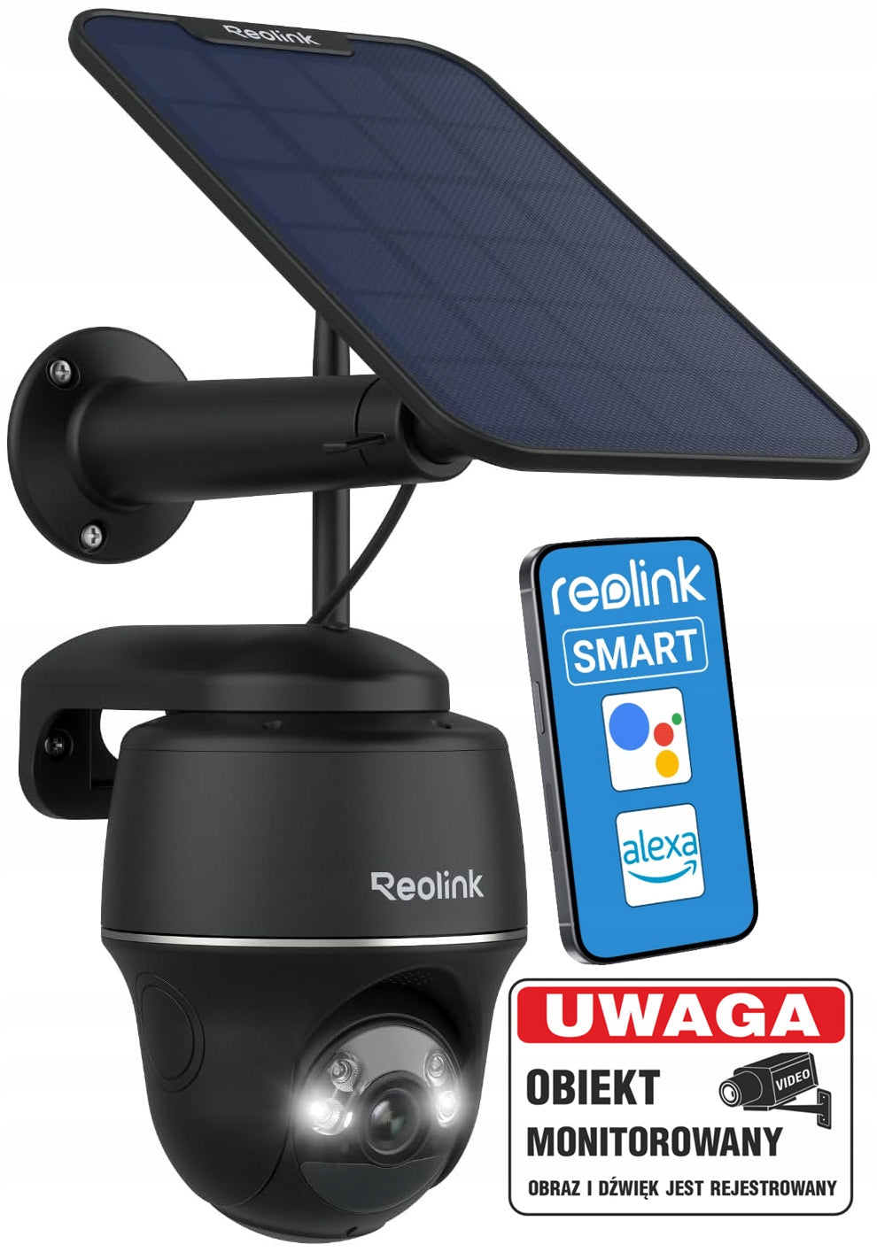 CAMERA REOLINK ARGUS PT PLUS SOLAR PANEL NIGHT VISION 5MPX 2K IP68 +PLATE