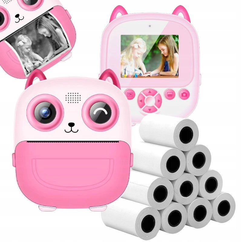 CAMERA WITH MINI INSTANT THERMAL PRINTER FOR CHILDREN + 11 ROLLS