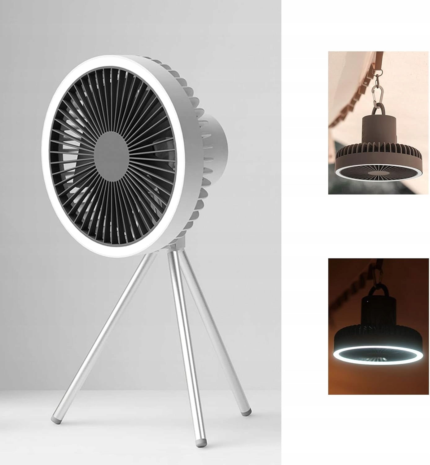 CAMPING FAN 10000MAH CORDLESS WITH LED TRIPOD LIGHTING