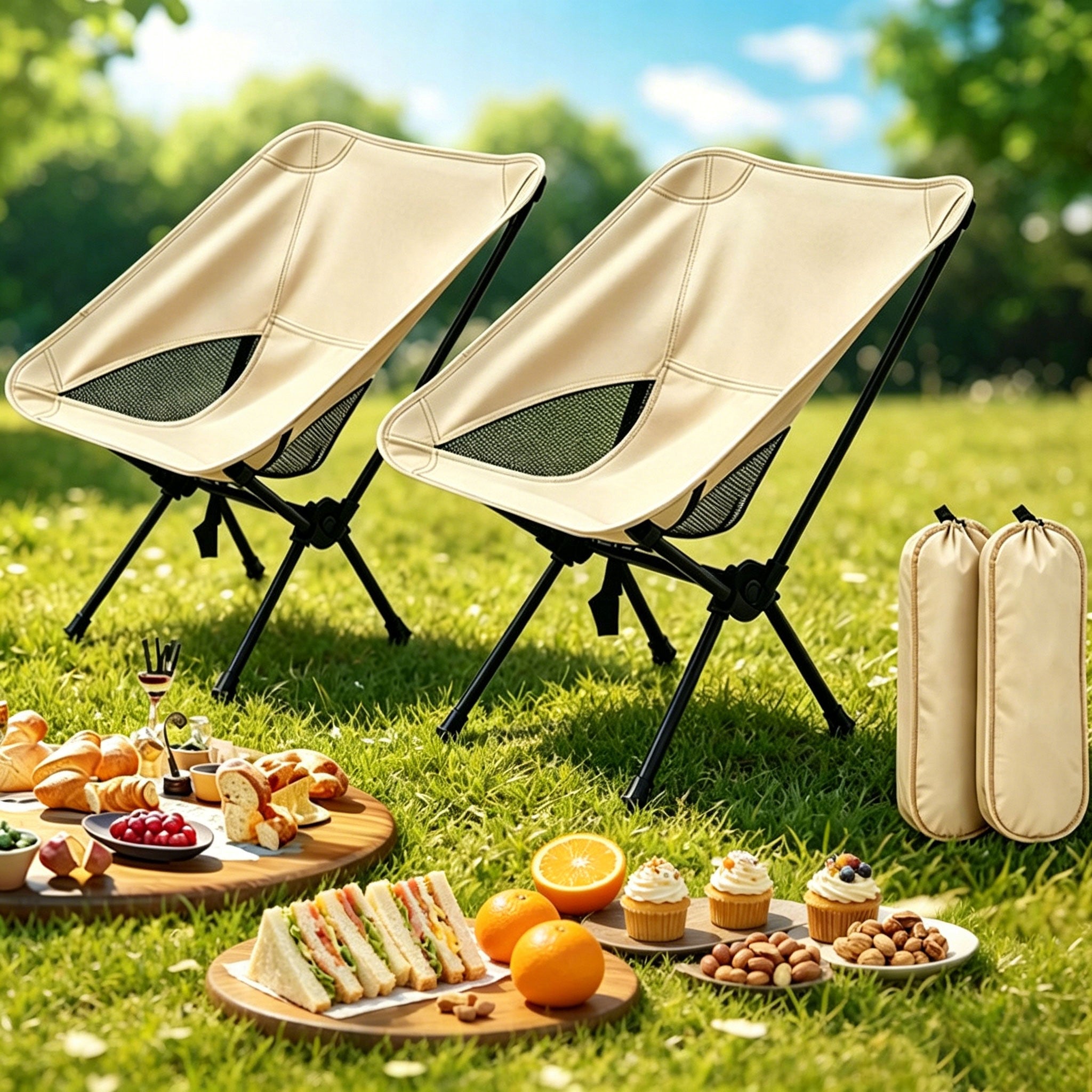 CAMPING FOLDING HIKING CHAIR LIGHT FISHING CAMPING 120 KG Packaging status original