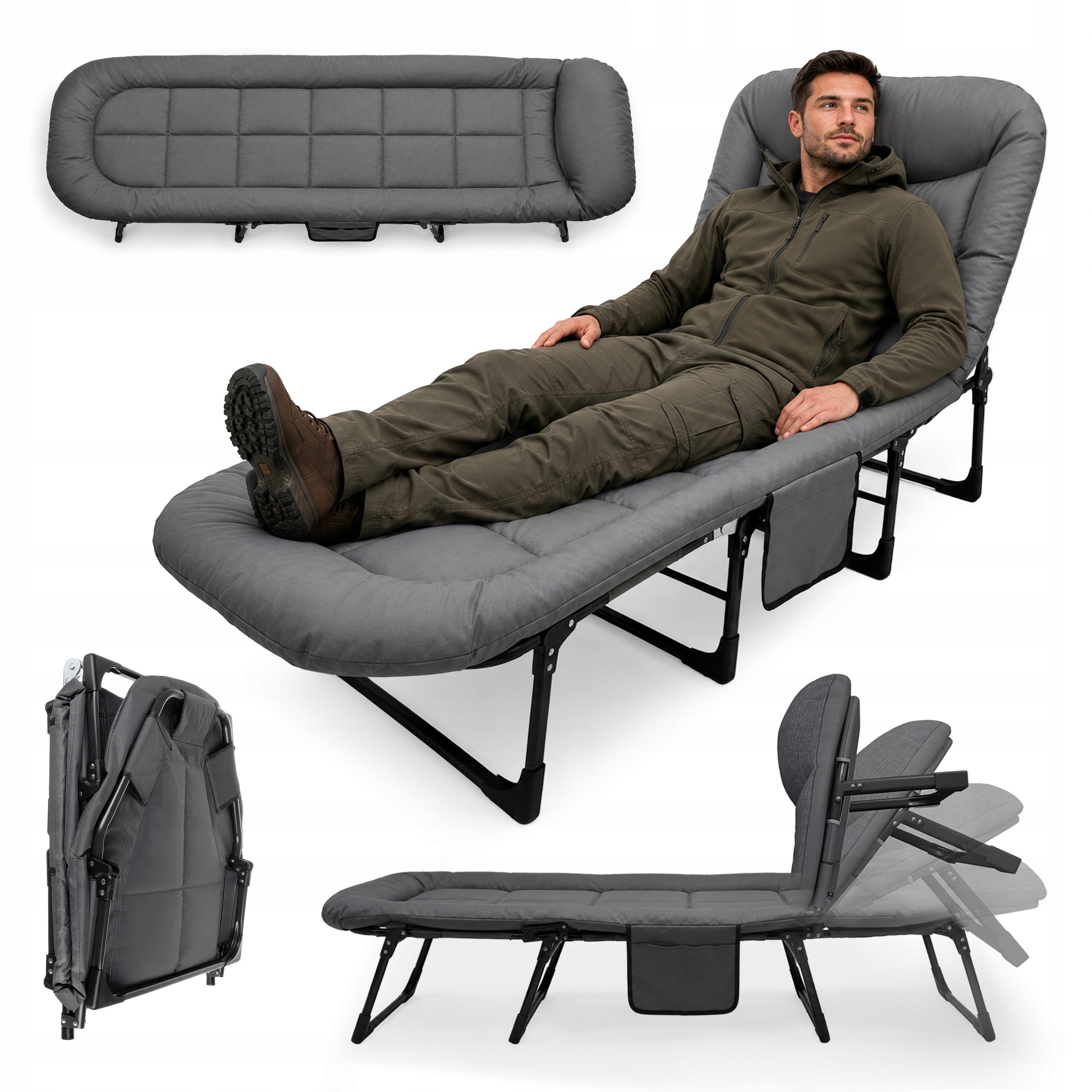CAMPING HIKING FIELD BED FOLDABLE CONVENIENT PORTABLE SUN LOUNGER STRONG