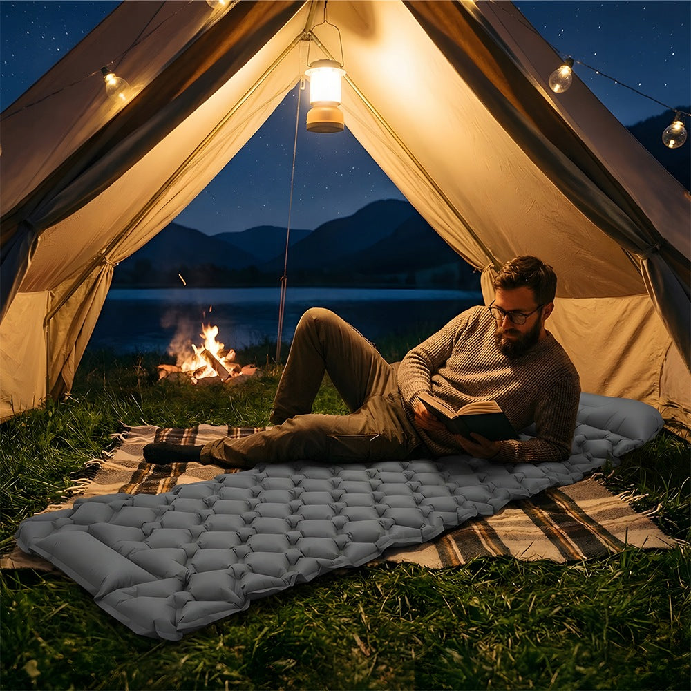 CAMPING INFLATABLE MAT 195×60CM FOOT PUMP CUSHION DIAMOND PATTERN BAG Manufacturer code 200x70x8CM