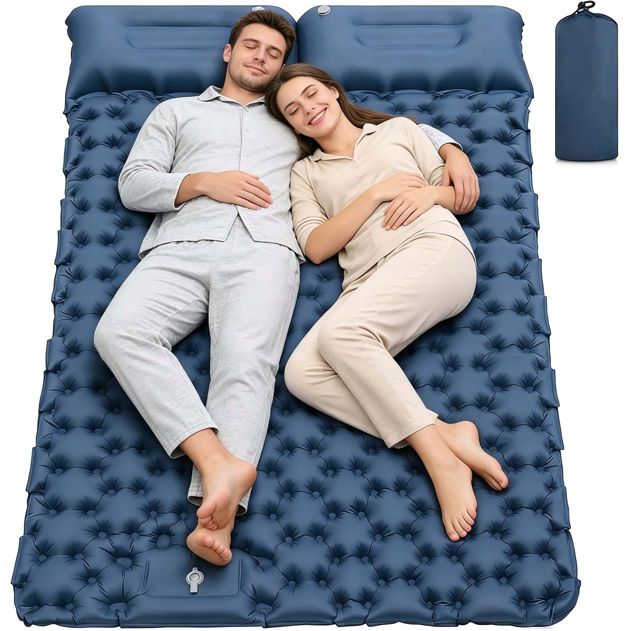 CAMPING MAT TWO-PERSON SELF-INFLATING 200X130X8 CM FOR SLEEPING LIGHT