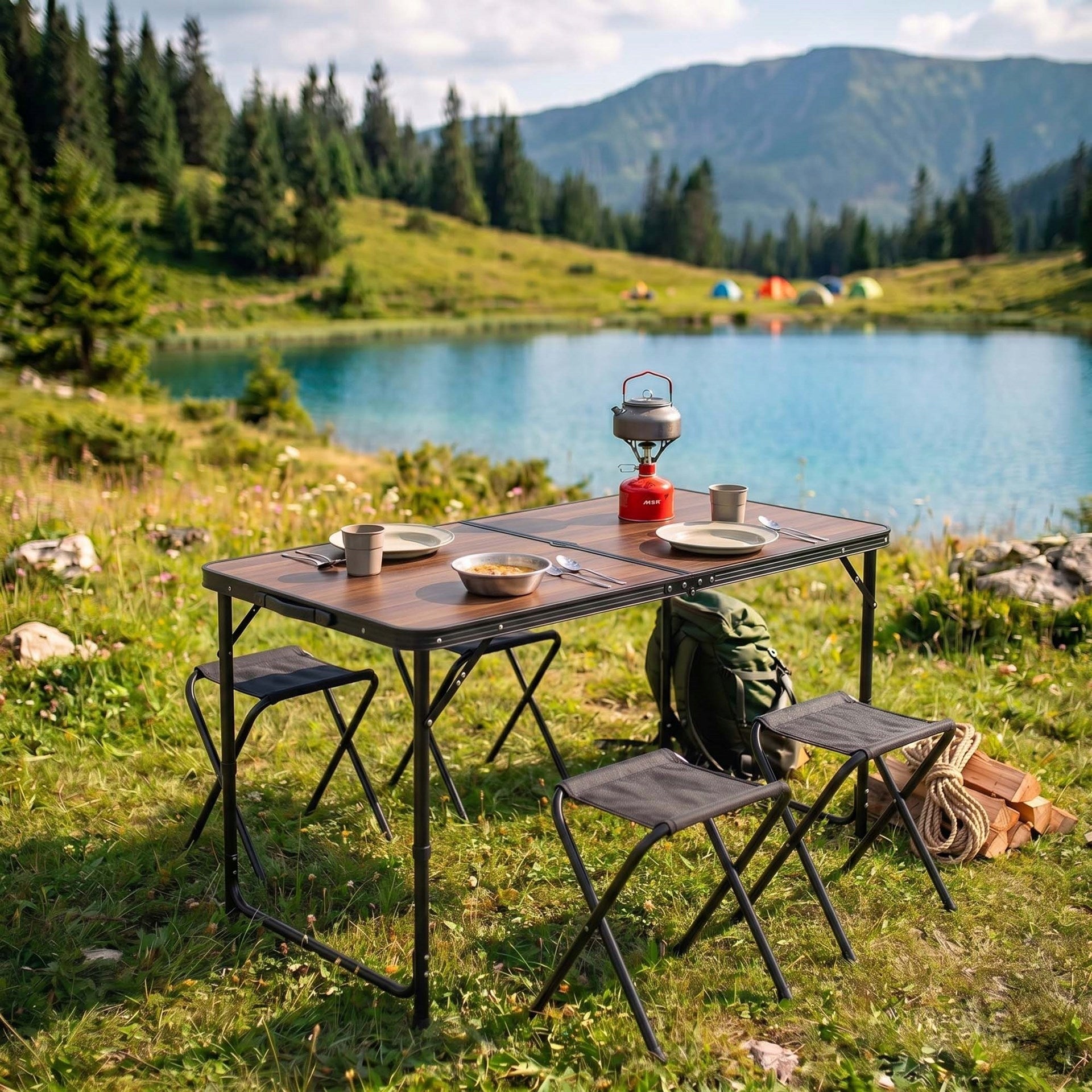 CAMPING SET FOLDING TOURIST GARDEN SUITCASE TABLE + 4 CHAIRS Manufacturer code CS0180