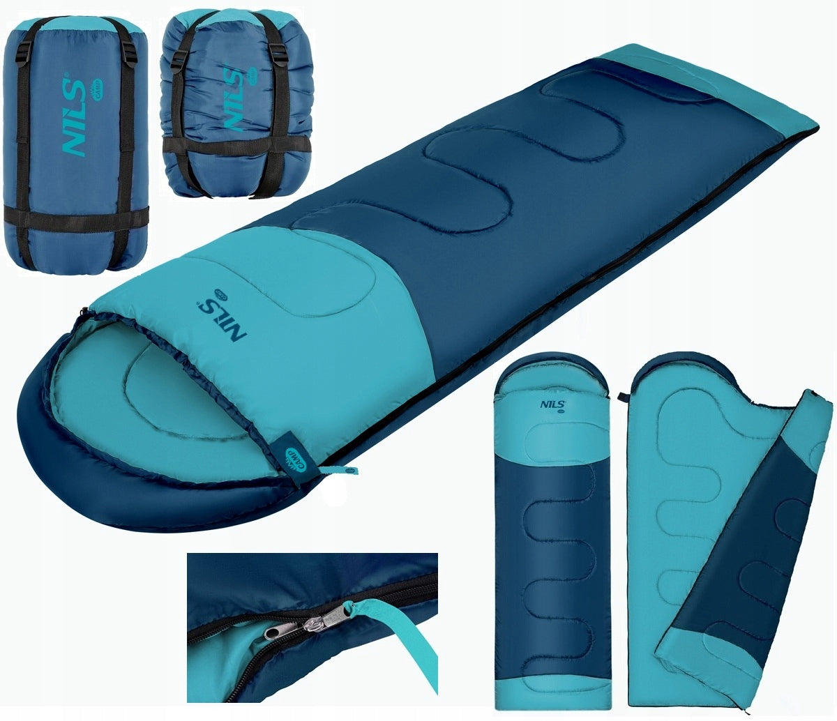 CAMPING SLEEPING BAG MUMMY WITH HOOD WARM LARGE 215 x 75 cm L