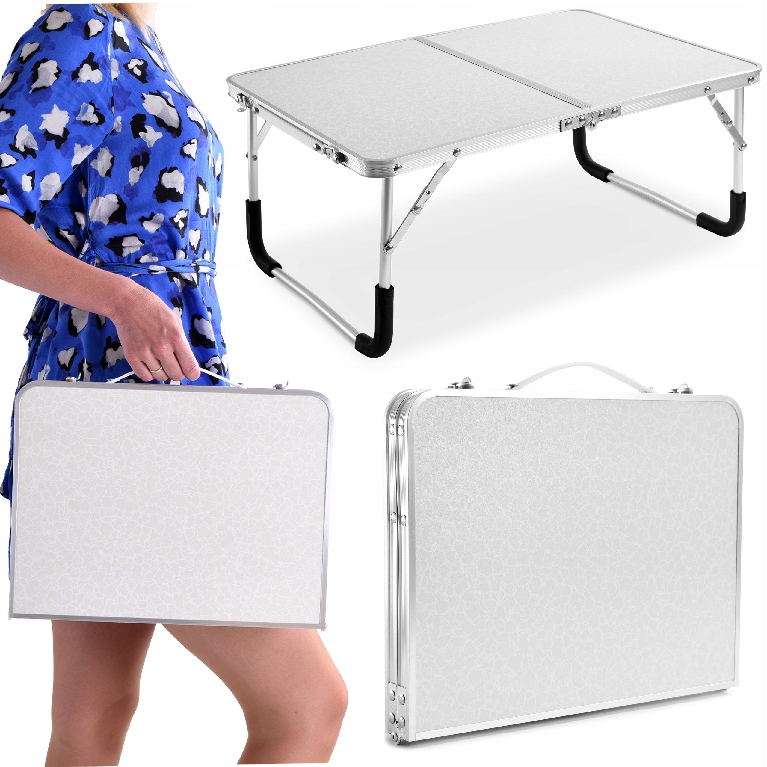 CAMPING TABLE BEACH ALUMINUM FOLDING IN SUITCASE 60x40