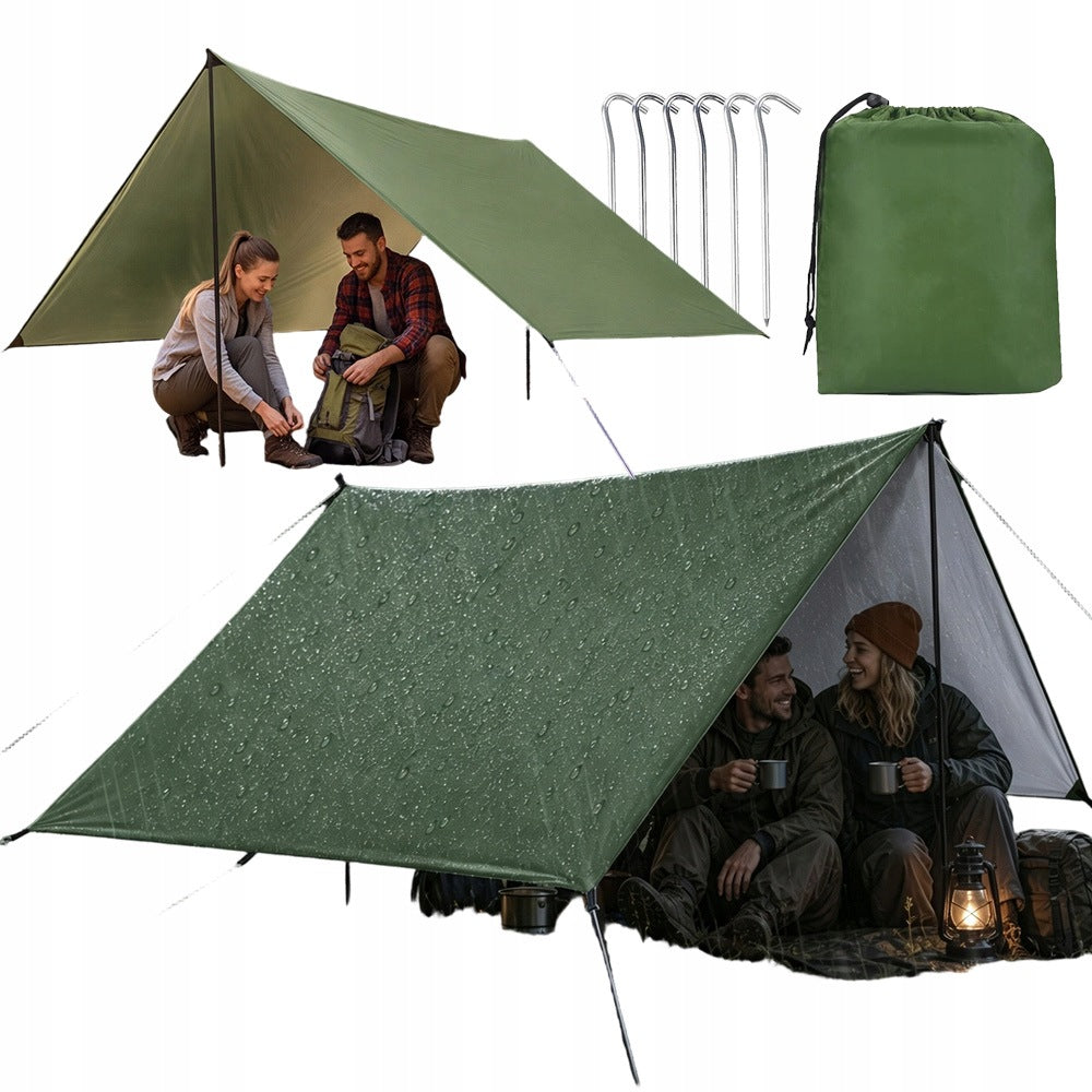 CAMPING TARP 3X3M TARPAULIN WATERPROOF LIGHTWEIGHT HAMMOCK TENT UV PROTECTION